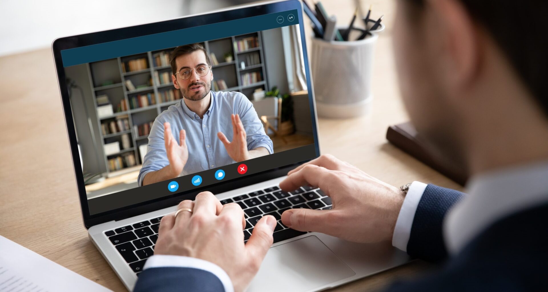 Recruiter speaking with a job candidate on a video interview