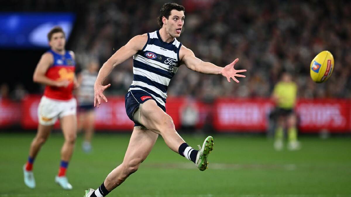 Neale has been a star in attack for Geelong this season, with 43 goals. (Joel Carrett/AAP PHOTOS)