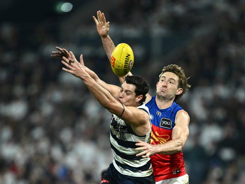 Shannon Neale (left) is determined to offset Harris Andrews' (right) impact in the grand final. Photo: Joel Carrett/AAP PHOTOS