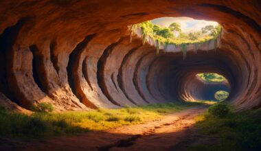 Illustration of ancient tunnels excavated by extinct megafauna beneath South America.