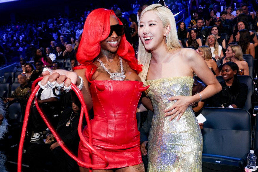 Sexyy Red and Rosé at the MTV Video Music Awards 2025 held at UBS Arena on September 07, 2025 in New York, New York.