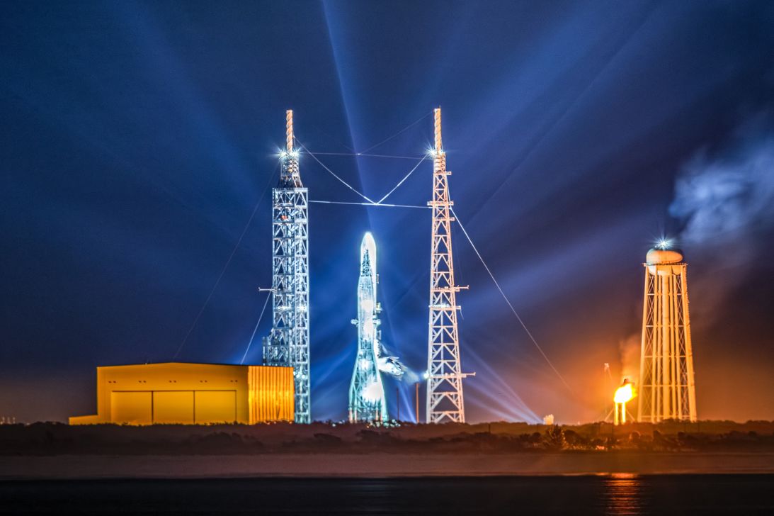 Blue Origin's New Glenn rocket is seen before its first launch from Kennedy Space Center in Florida on January 12. (Photo by Alex G Perez/AGPfoto/Sipa USA)