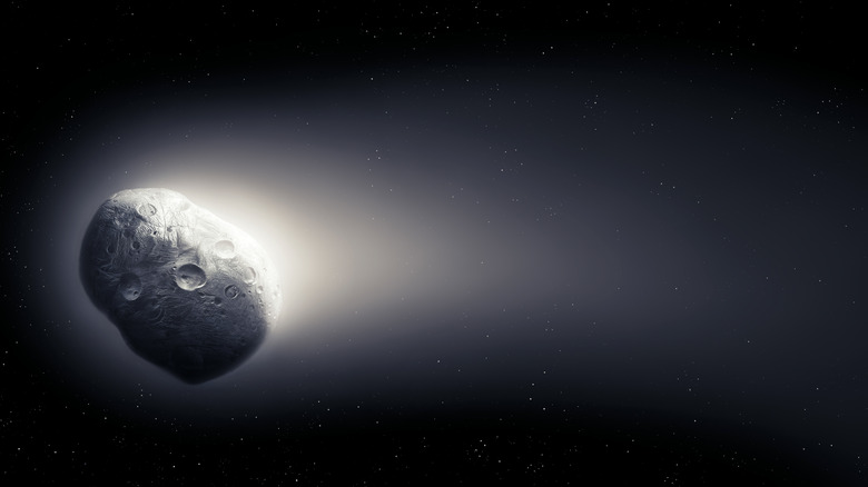 Artist impression of flying comet