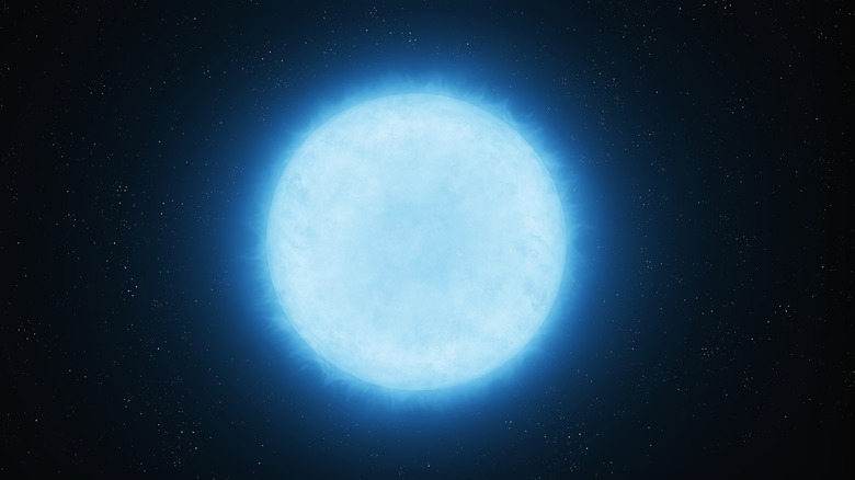 Super giant star with stars in the background