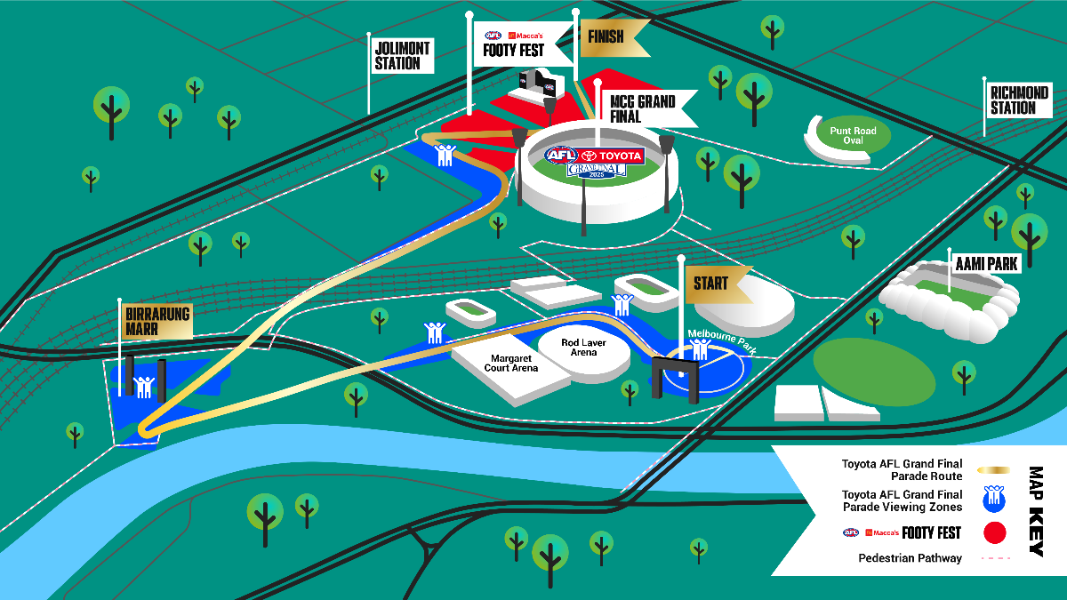 AFL confirms route, timing for 2025 Grand Final Parade