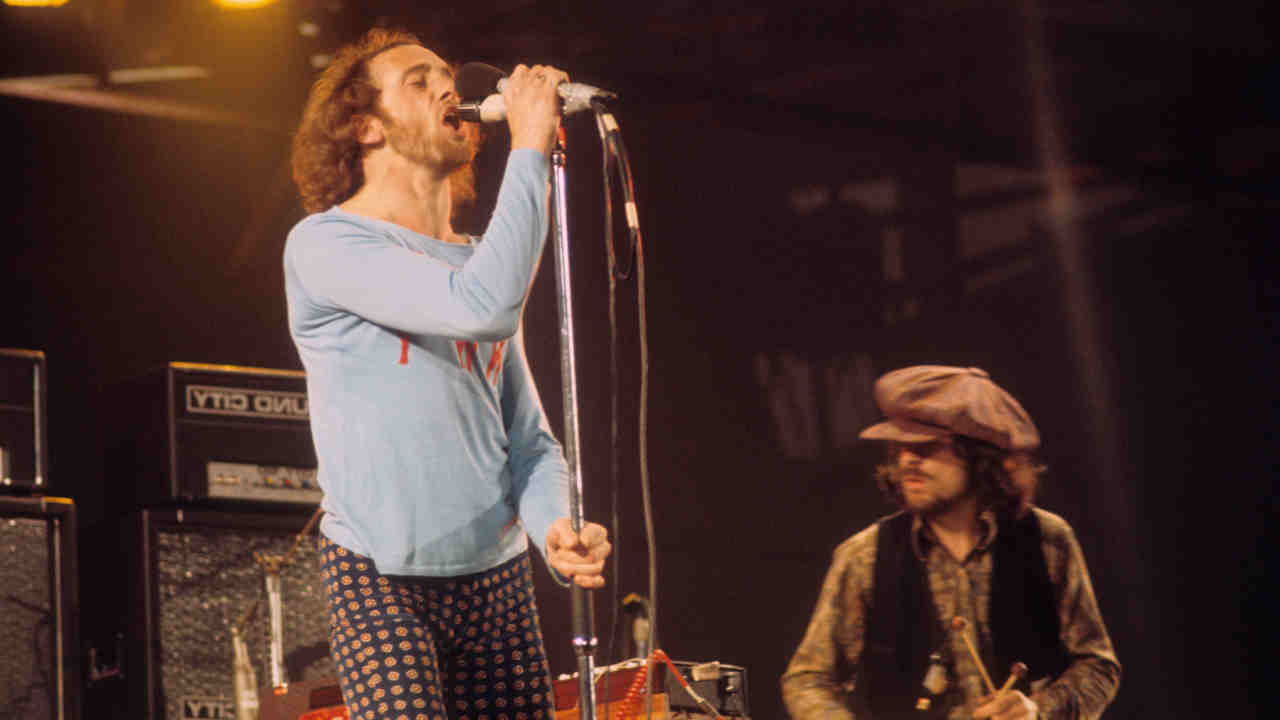 Family performing onstage in the early 1970s