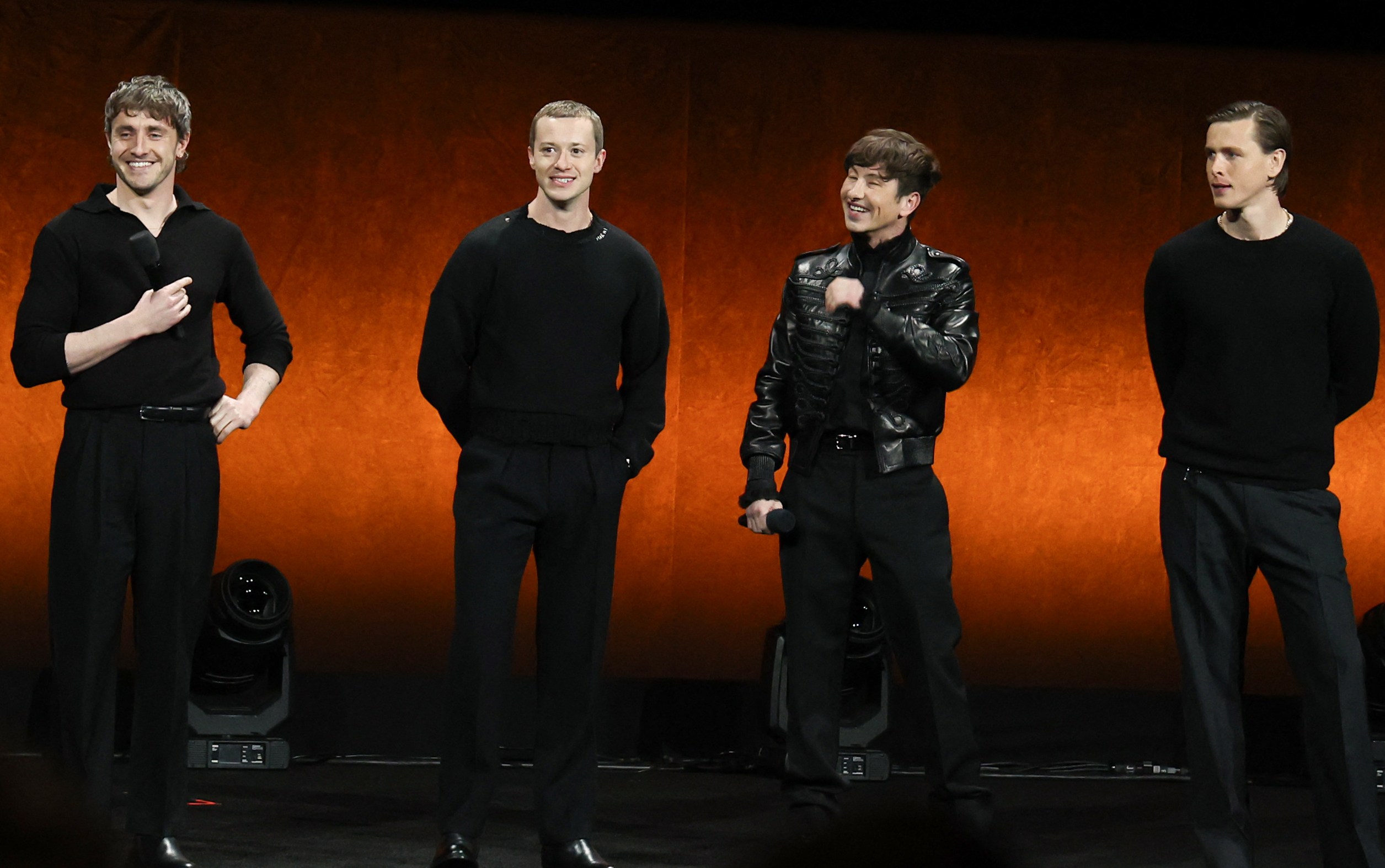 Paul Mescal, Joseph Quinn, Barry Keoghan, and Harris Dickinson on stage at CinemaCon 2025.
