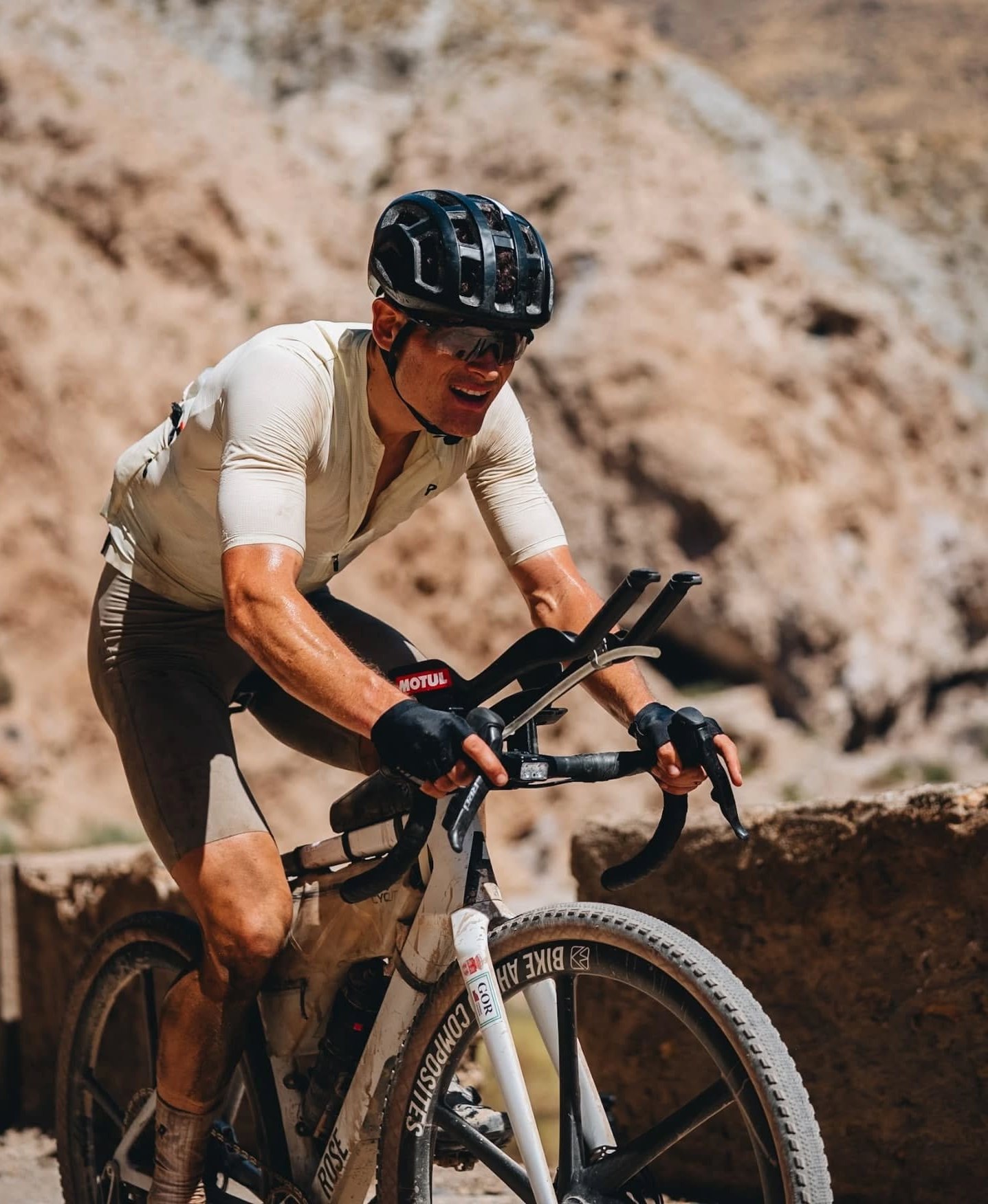 Rick Steffen during the 2025 Badlands Gravel Race in Spain.
