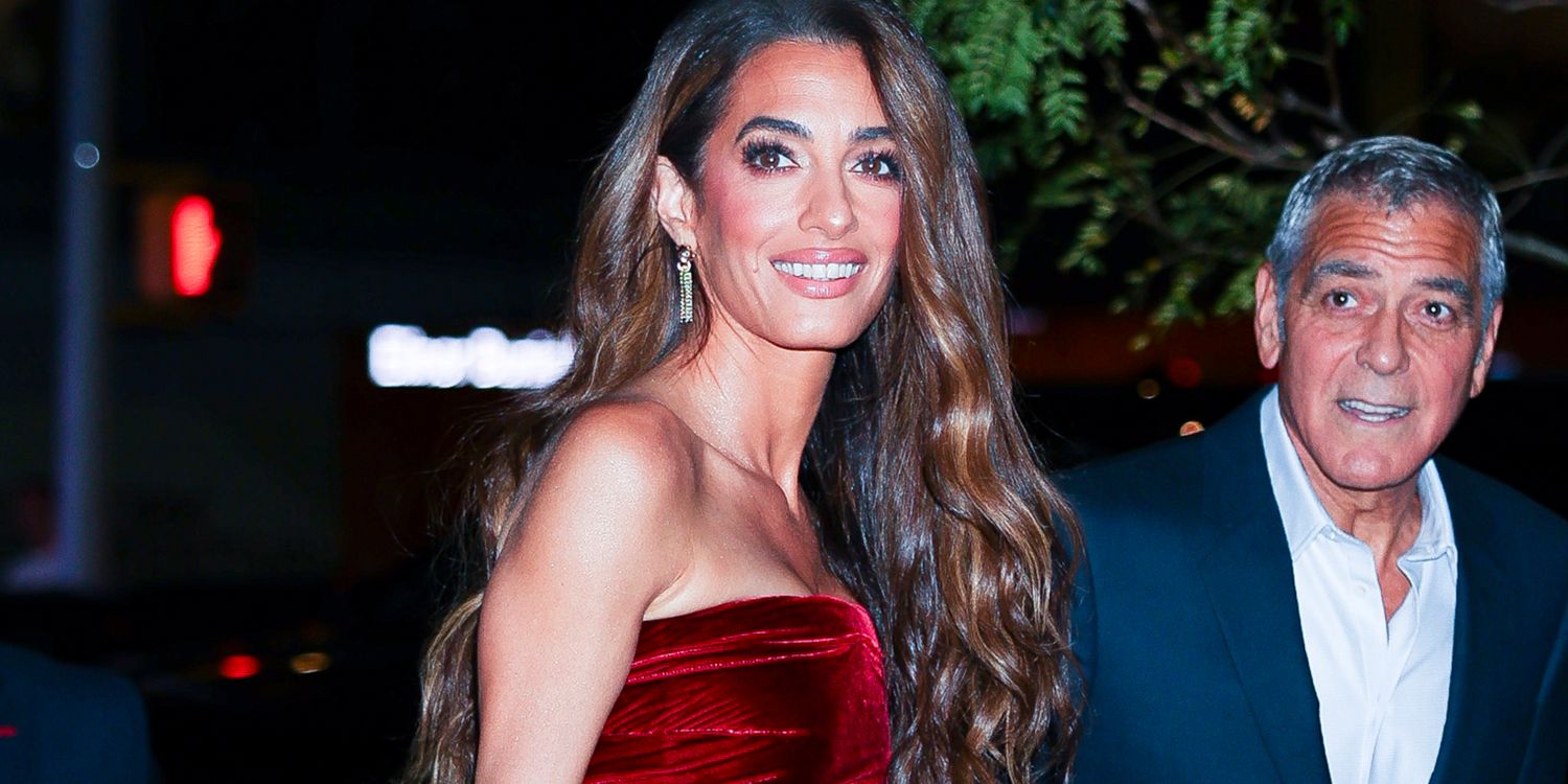 Amal Clooney Wore Her Optical Illusion Shoes in Gold