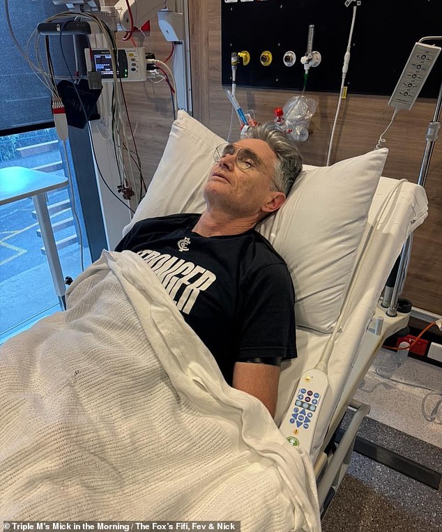 Dave Hughes (pictured) almost died last month - and it has given him a new lease on life. The comedian has been discharged from hospital and is on the mend after he was left battered and bruised following a heavy collision in a charity AFL Legends Game in September