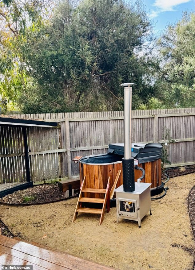 The chic one-bedroom, one-bathroom home, also in Victoria, is nestled at the river end of Barwon Heads, and is closed off from the larger main house