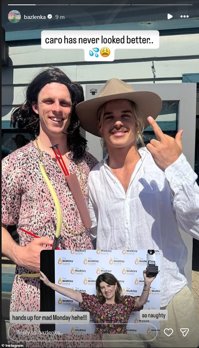 Smith also deleted this Instagram photo of himself and Max Holmes, who was dressed as respected journalist Caroline Wilson