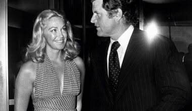 Ted (right) was an alcoholic, too, and a cocaine addict, but he always pointed to Joan (left) and her addiction as his albatross, another liability that might keep him from becoming president