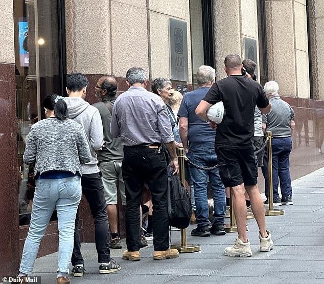 A line has been out the door for most of the week at ABC Bullion in Martin Place as Aussies look to buy up gold