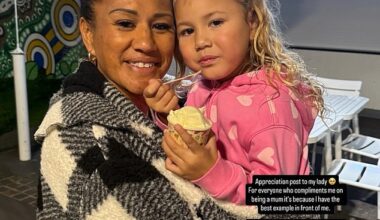 Reece Walsh's ex-girlfriend Freda Puru has shared a heartwarming message revealing how her mother has inspired her to be the best mum she can to her young daughter, Leila (pictured: Freda's mum Ellen with Freda's daughter Leila)
