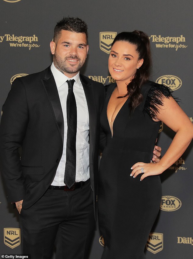 NRL star Adam Reynolds's wife Tallara never knew her mysterious father and only learnt after starting high school he had died the day she was born. The couple is pictured