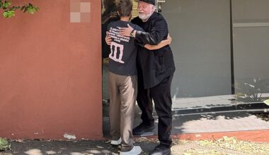 Rumours are swirling after Kyle Sandilands was snapped with one of Australia's most recognisable voices ahead of the ARN Upfront (Pictured: Kyle Sandilands and Kent 'Smallzy' Small)