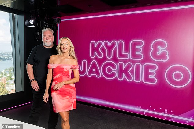 The radio shock jock co-hosts the Kyle and Jackie O Show alongside Jackie 'O' Henderson (Pictured: Kyle Sandilands and Jackie 'O' Henderson)