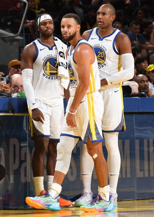 Buddy Hield, Steph Curry, Al Horford Buddy Hield, Steph Curry, Al Horford