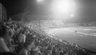 Raleigh's Devereux Meadow ballpark in 1947. (Courtesy of the State Archives of North Carolina)