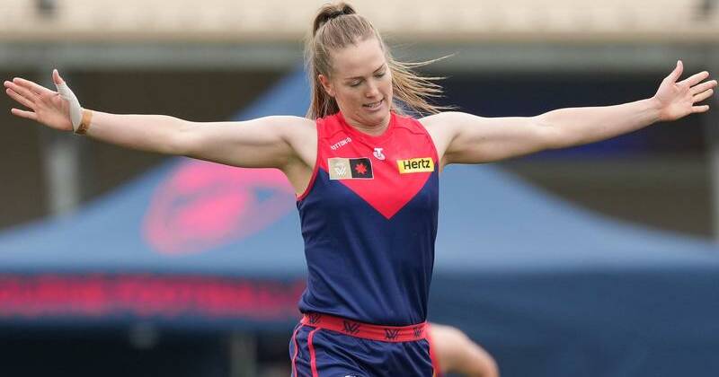 Eden Zanker has helped Melbourne cruise to victory in their AFLW clash with Sydney. Photo: Scott Barbour/AAP PHOTOS