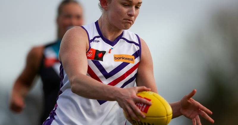 Mim Strom had a cracking game for the Dockers, with 23 disposals, 28 hitouts and eight tackles. Photo: Matt Turner/AAP PHOTOS