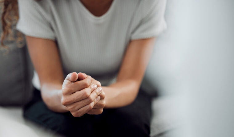Close up of a woman's hands.