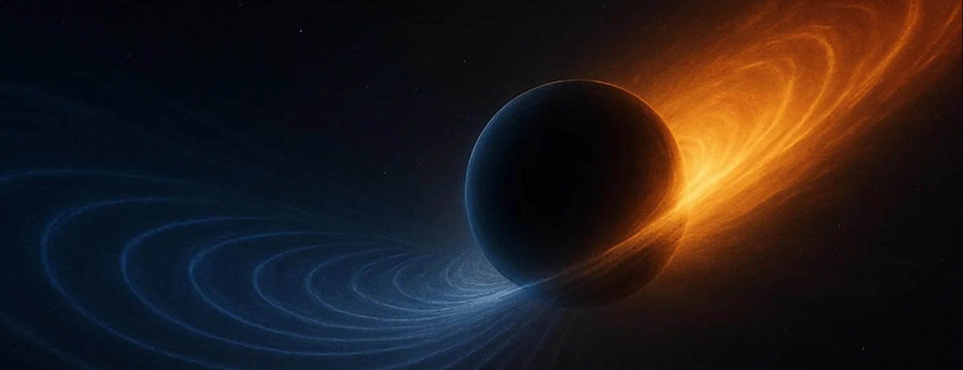 Artist's impression of a black hole merger giving off asymmetric gravitational waves. Credit - IGFAE