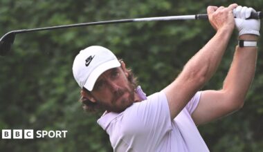 Tommy Fleetwood hits a shot during the second round of the DP World India Championship