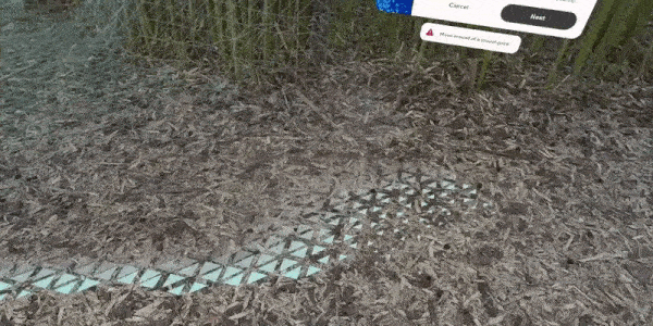 Scanning a bamboo forest using the Hyperscape app on a Meta Quest 3