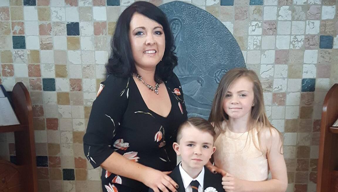 Tracey Corcoran with her children Sophie and William; Ms Corcoran passed away from sepsis in 2020.