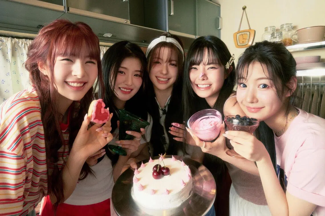 K-pop girl group Fifty Fifty, comprising (from left) Hana, Athena, Chanelle Moon, Keena and Yewon, will release a new album on Nov 4.