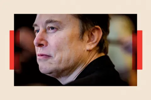 Getty Images Elon Musk looking away from the camera
