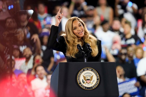 Beyoncé spoke at a Kamala Harris campaign rally last year.