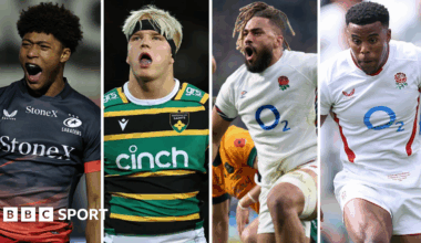 A split graphic of Noah Caluori, Henry Pollock, Chandler Cunningham-South and Immanuel Feyi-Waboso