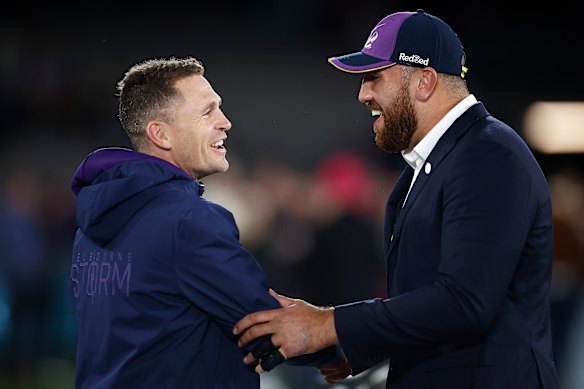 Former Geelong great Joel Selwood has worked with the Storm as a leadership coach.