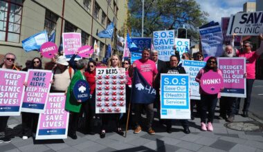 Unions and patients rally to save Hobart’s last private mental health clinic