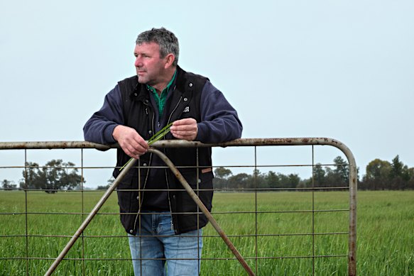 Victorian Farmers Federation president Brett Hosking on his property in Quambatook.