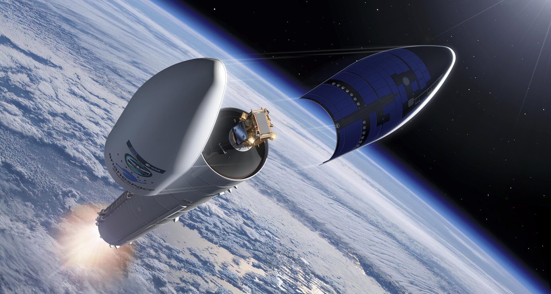 Ariane 6 fairing release revealing Sentinel-1D