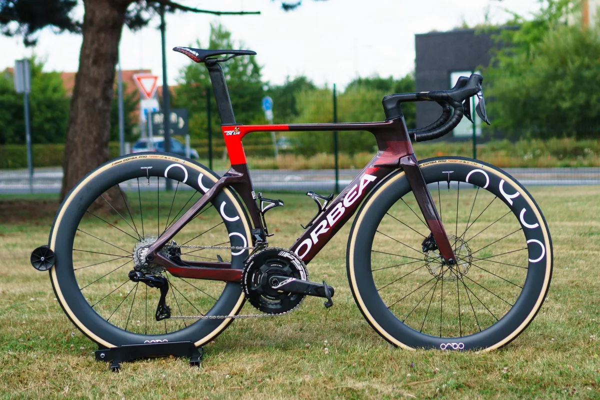 Arnaud De Lie's Orbea Orca Aero at the 2025 Tour de France