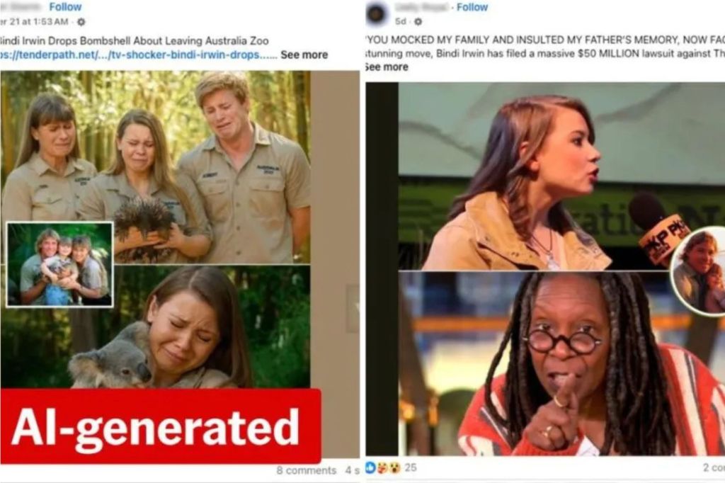 Bindi Irwin targeted in dozens of fake AI-generated posts - News