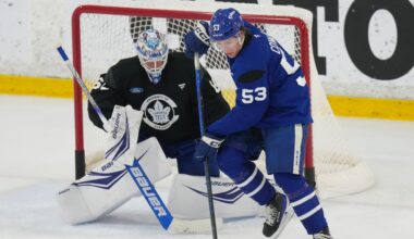 Maple Leafs' Easton Cowan set for NHL debut as Steven Lorentz misses practice