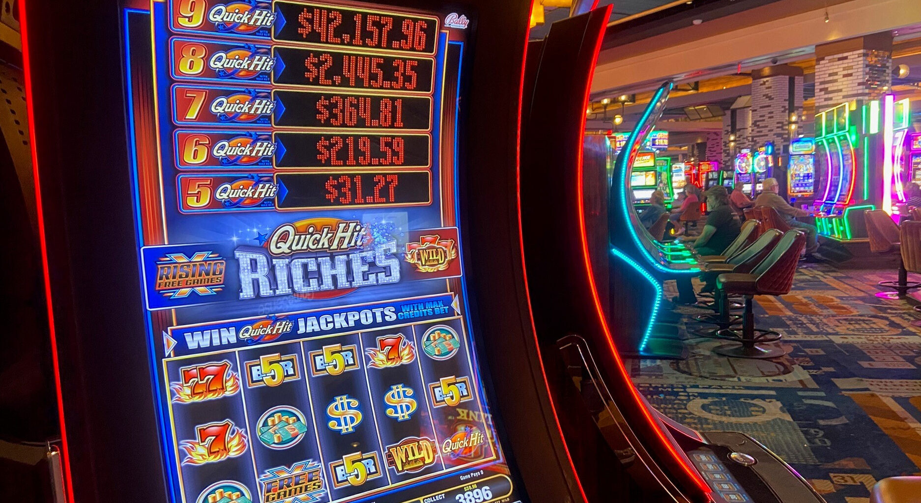 A photo of a slot machine at a casino.
