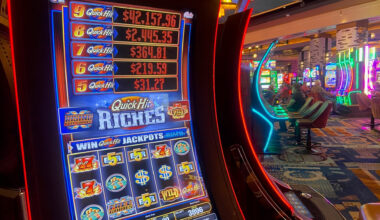 A photo of a slot machine at a casino.