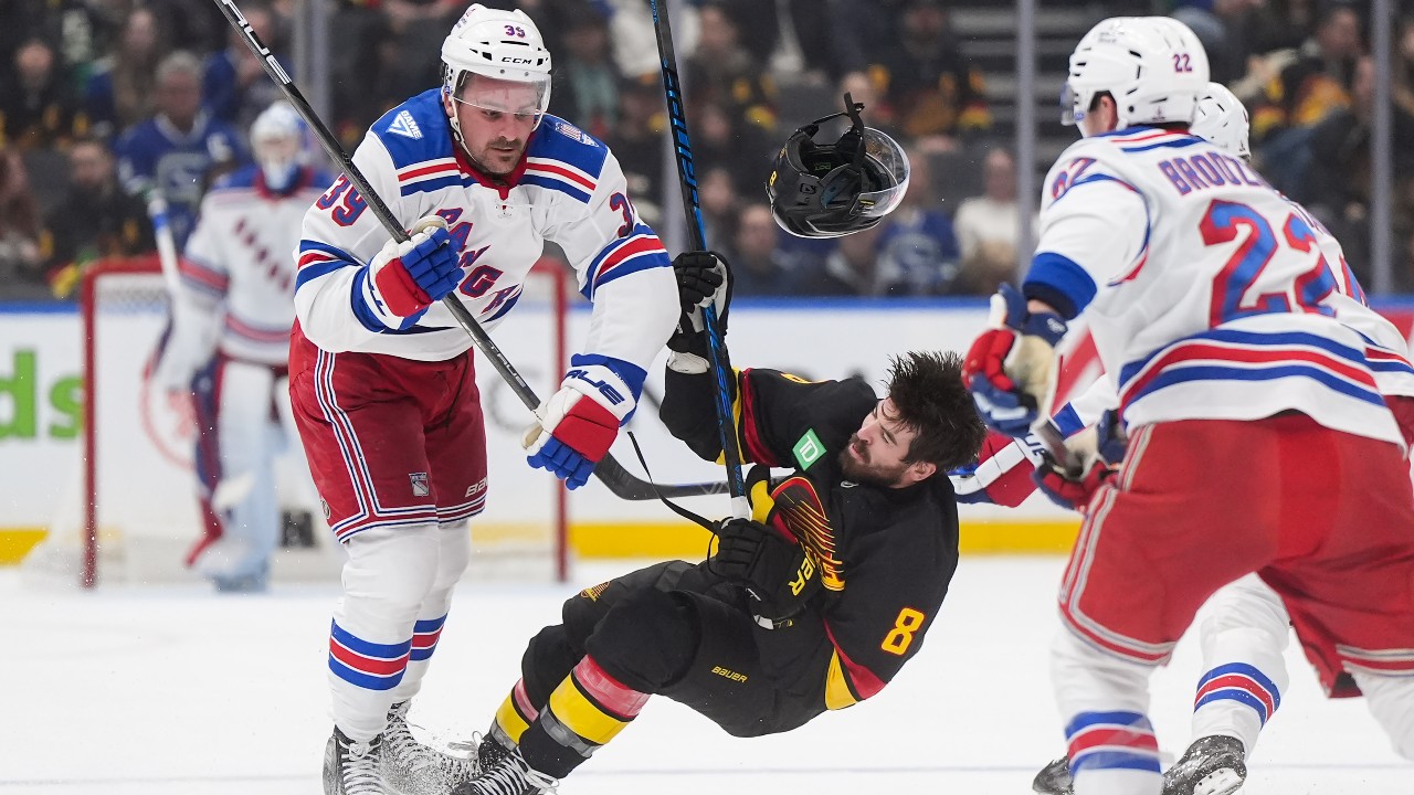 Canucks forward Conor Garland exits vs. Rangers