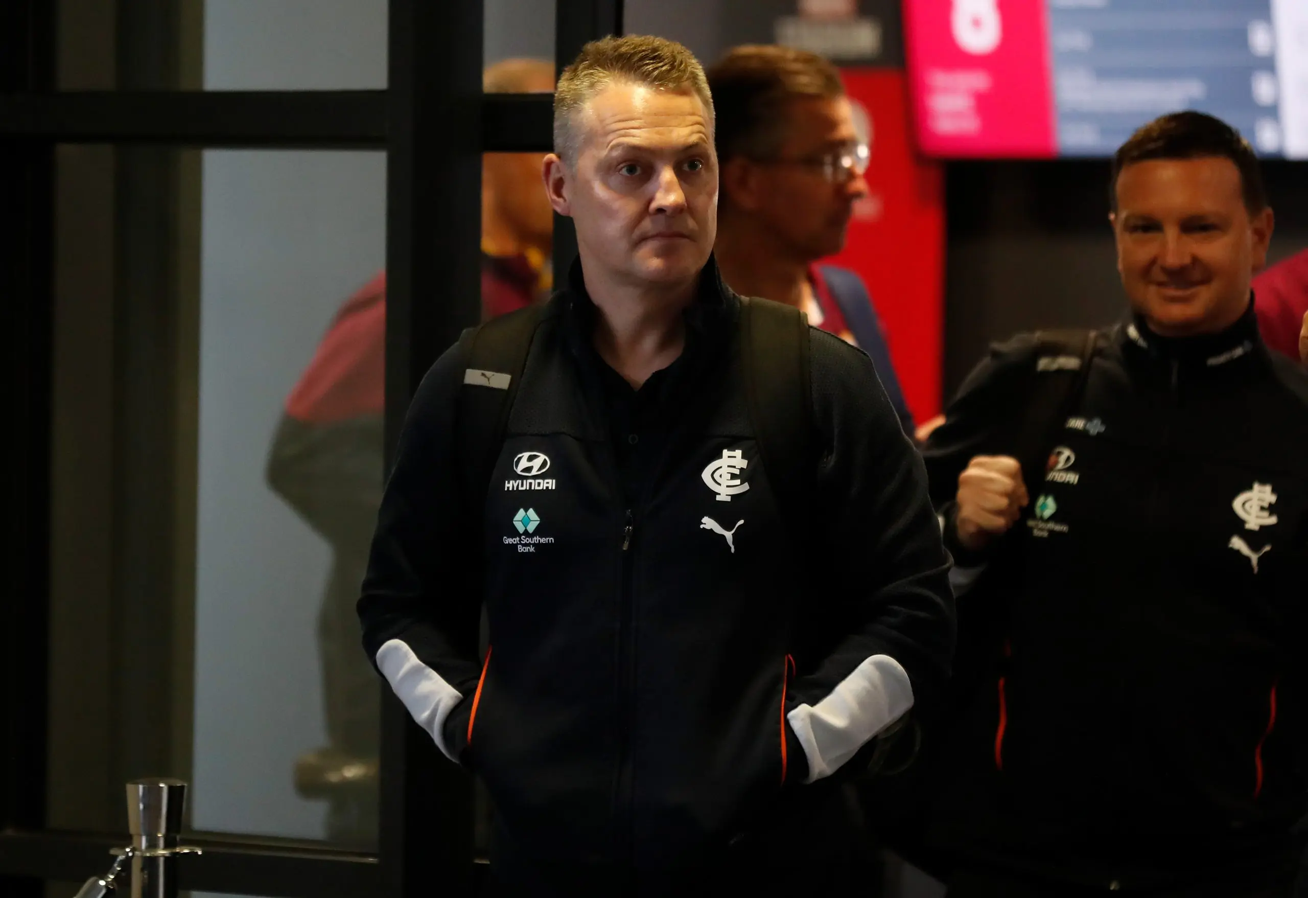 MELBOURNE, AUSTRALIA - OCTOBER 03: Brad Lloyd, Head of Football of the Blues arrives during The 2022 Continental Tyres AFL Trade Period at Marvel Stadium on October 03, 2022 in Melbourne, Australia. (Photo by Michael Willson/AFL Photos via Getty Images)