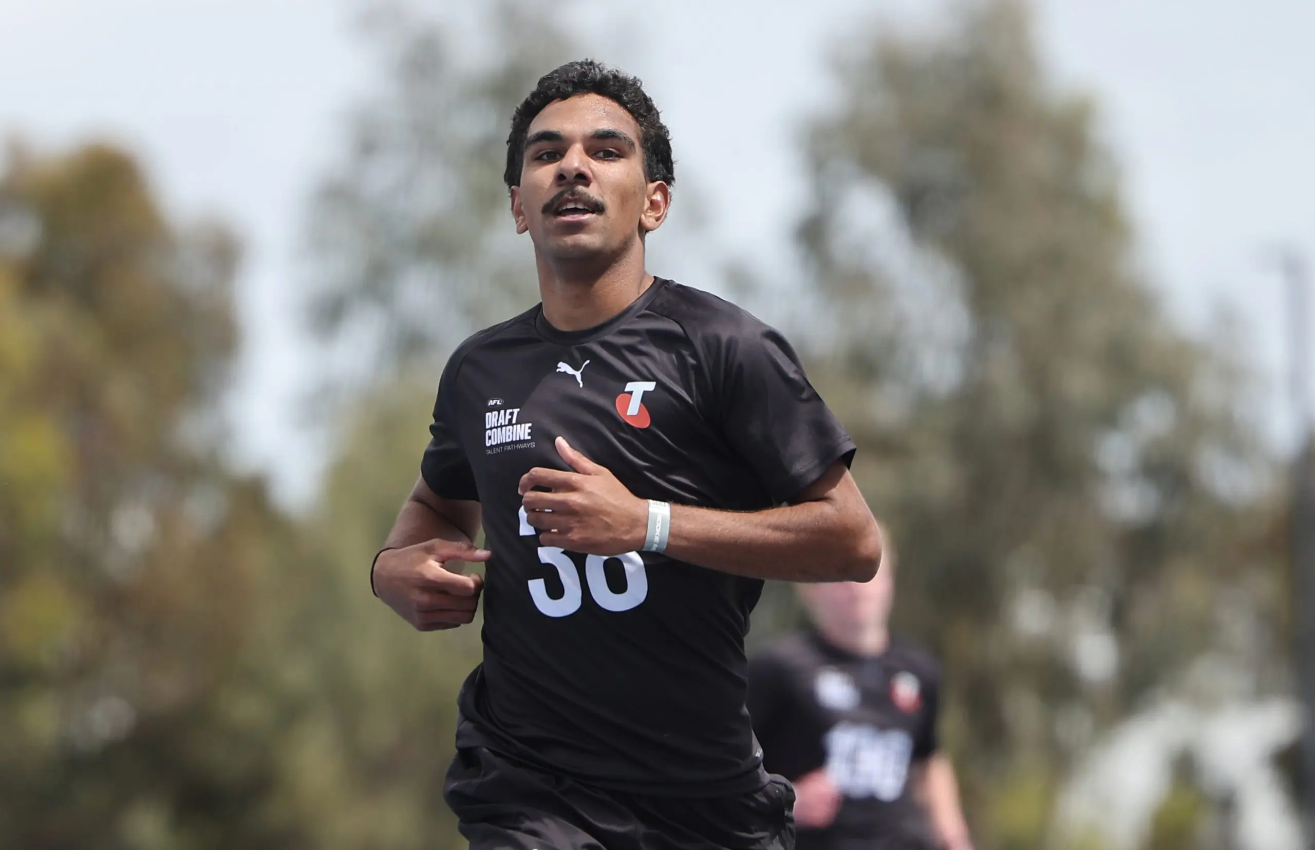ADELAIDE, AUSTRALIA - OCTOBER 11: Latrelle Pickett during the Telstra AFLW State Draft Combine 2km time trial at Bridgestone Athletics Centre on October 11, 2025 in Adelaide, Australia. (Photo by David Mariuz/AFL Photos)
