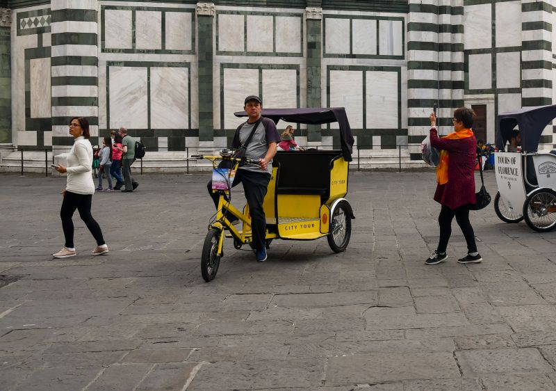 Florence rickshaw and golf cart drivers protest as city vows to enforc
