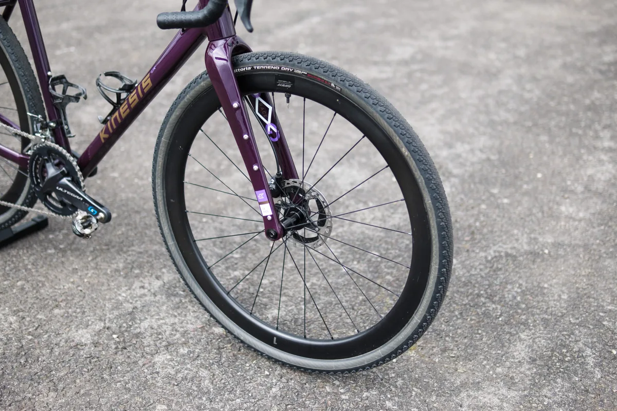 Giant SLR 1 42 front wheel on Simon von Bromley's Kinesis GX Race gravel bike