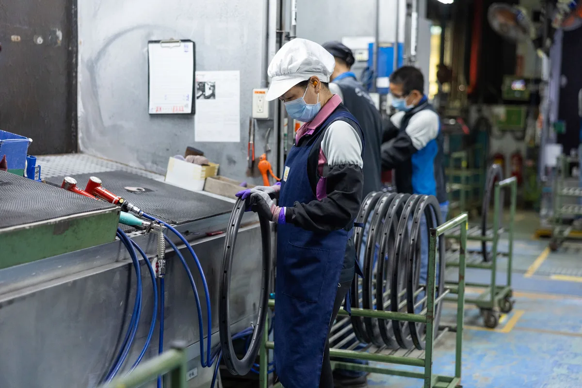Carbon wheel manufacturing at Giant's GTM Advanced composites centre in Taiwan.